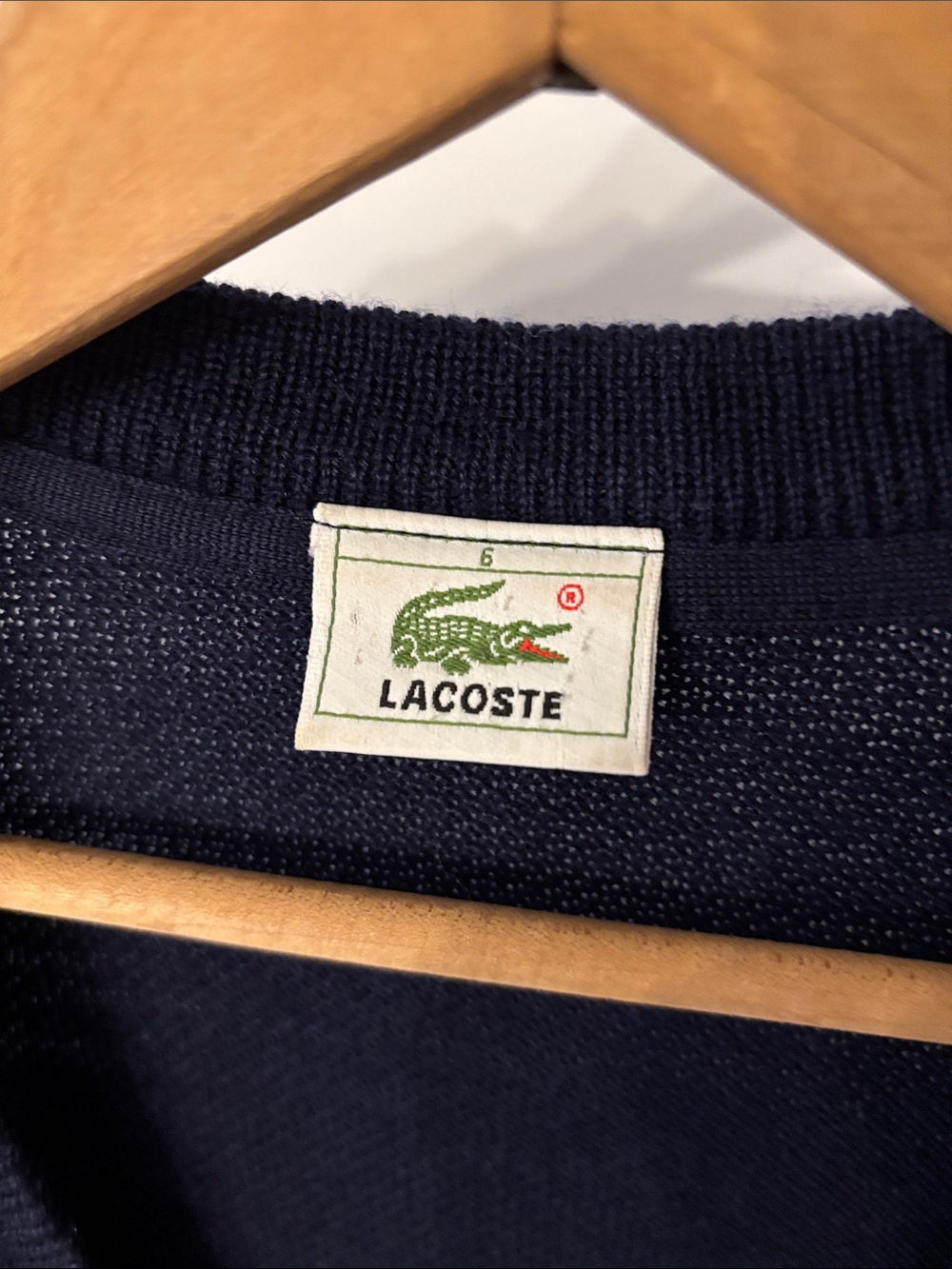 Vintage Lacoste Cardigan Men’s Size 6 (L-XL) Navy Wool Blend - Picture 2 of 11